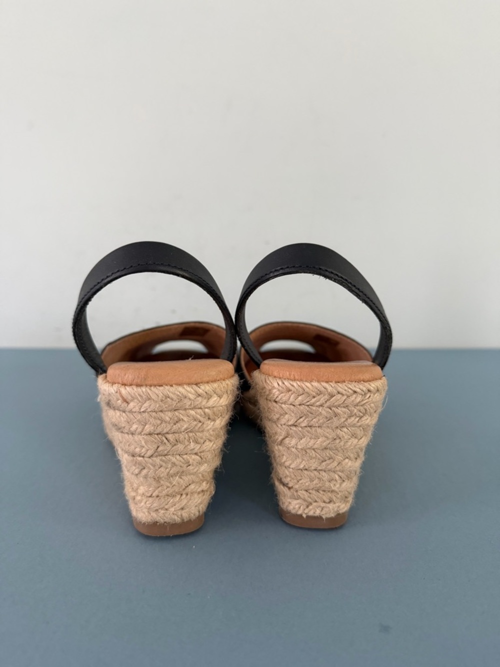 Spanish Sandal Co Navy Blue Espadrille Wedge Slingback Sandals - Picture 8 of 10
